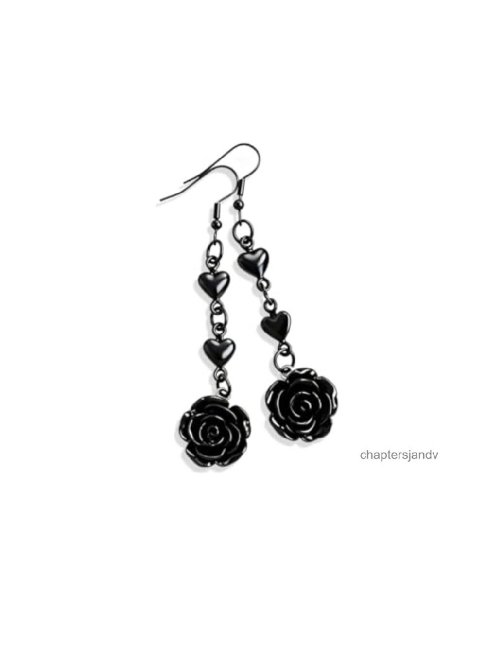 Gothic Rose Cross Dangle Drop Earrings Zinc Alloy Punk Style
